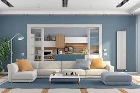 color furniture goes with blue walls
