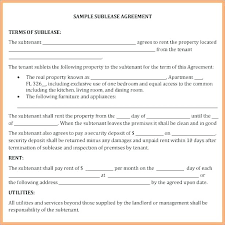 Free Lease Agreement Template South Commercial Tenancy Sublease Word