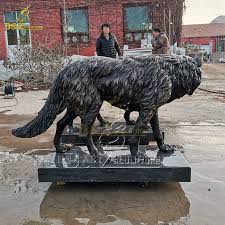 Outdoor Life Size Wolf Statues