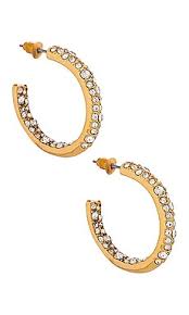 embellished hoop earrings in gold