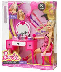 barbie hair tastic vanity and dolls