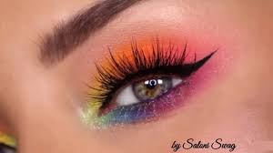 rainbow eye makeup tutorial सतर ग