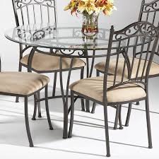 Wrought Iron Round Glass Dining Table