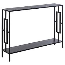 homcom console table narrow 2 shelves