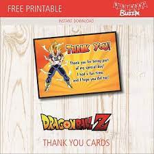 Once released, all dragon balls remain available until the end of the campaign. Free Printable Dragon Ball Z Thank You Cards Birthday Buzzin In 2021 Thank You Cards Your Cards Dragon Ball Z