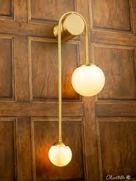 Multi Glass Globe Hanging Brushed Brass