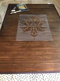old bamboo rug using stencils