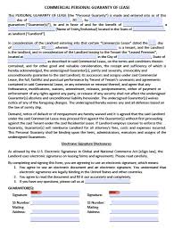 Download Personal Guarantee Agreement Forms Leases Loan Pdf Free