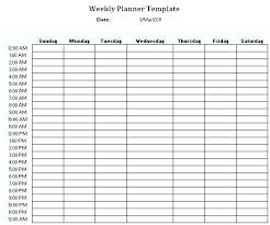 Printable Weekly Calendar Template Free Blank 7 Day Work One Week