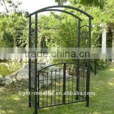 wrought iron garden arch with gate