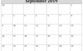 Übersichtliche blutdrucktabelle zum ausfüllen und ausdrucken. Kalender September 2019 Zum Ausdrucken Pdf Excel Word Befaro Com