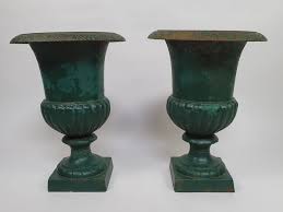 Pair Of Antique French Cast Iron Urns