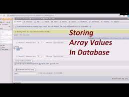 how to array values in database