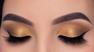 golden brown eye makeup tutorial using