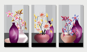 3d Ilration Flowers Vases With A