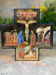 Wooden Crucifixion Icon Handcrafted