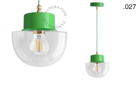 Green Pendant Light With Glass Shade