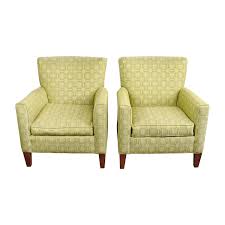 Pair ethan allen french louis xv style floral fauteuils with throw pillows. 90 Off Ethan Allen Ethan Allen Green Upholstered Accent Chairs Chairs