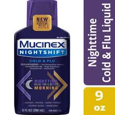 Mucinex Night Shift Cold Flu Liquid 9 Oz New For 2019