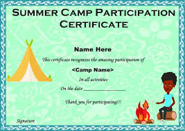 Summer Camp Certificate Templates 15 Templates To