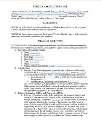 40 Free Vehicle Purchase Agreement Template Calypso Tree