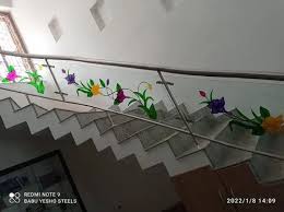 Stainless Steel Stairs Glass Railing