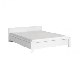 bed frame solid wood slats white matt