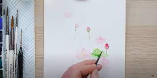How To Paint Loose Watercolour Lotus