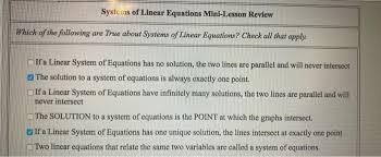 Linear Equations Mini Lesson Review