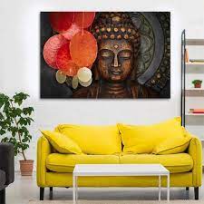 Colorful 3d Buddha Canvas Painting