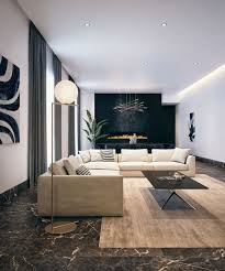 best black marble floor living room