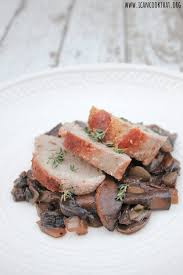 wild boar tenderloin with mushrooms