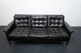 German Cubic Leather 3 Seater Sofa By