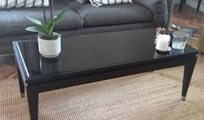 Black Wood And Mirrored Coffee Table