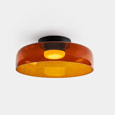 Dimmable Led Amber Glass Ceiling Light