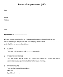 9 Standard Appointment Letter Templates Free Sample