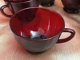 Vintage Ruby Red Depression Glass Tea