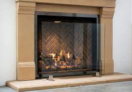 Ams Fireplace Free Standing Clear Glass
