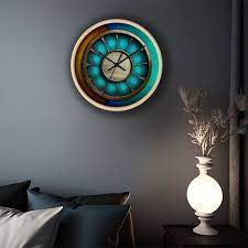 Vintage Aqua Retro Round Wall Clock Add