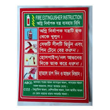 Fire Extinguisher Instruction User Manual Board Chart