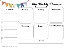 free printable weekly planner