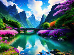 wallpaper landscape painting fantasy