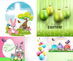 Selection Of Vectors On Easter Backgrounds Themes Free