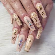 white lv nails nails design ideas