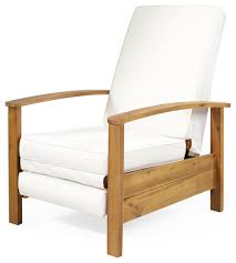 mary outdoor acacia wood recliner with
