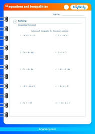 And Inequalities Worksheets