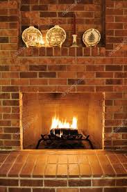 simple clean brick fireplace single