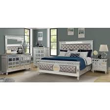 Symphony 2pc Panel Bedroom Set In Silver