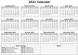 Each month in 2021 as a separate page. Free Yearly Printable Calendar 2021 With Holidays