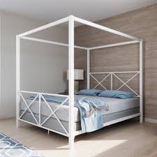 woven paths metal canopy bed queen